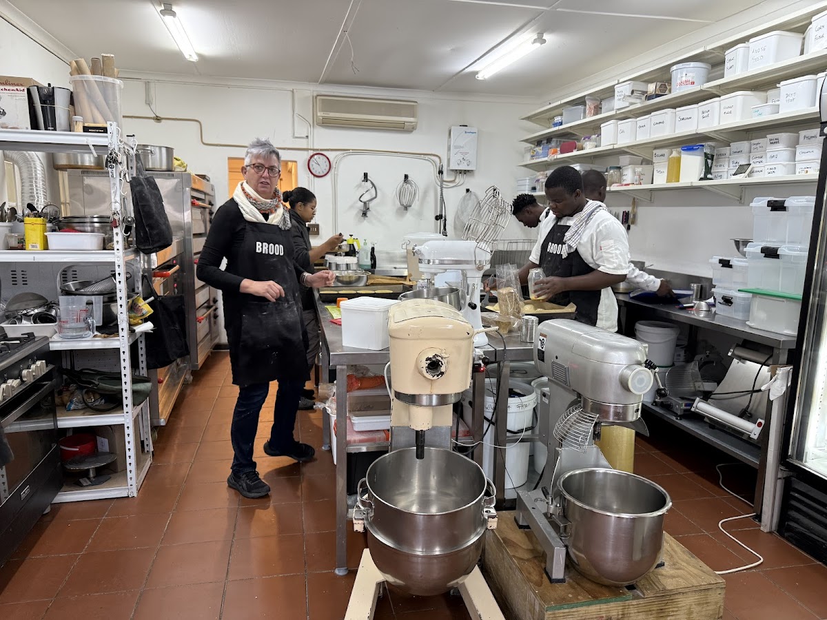 BROOD bakery team at work among mixers and ingredients