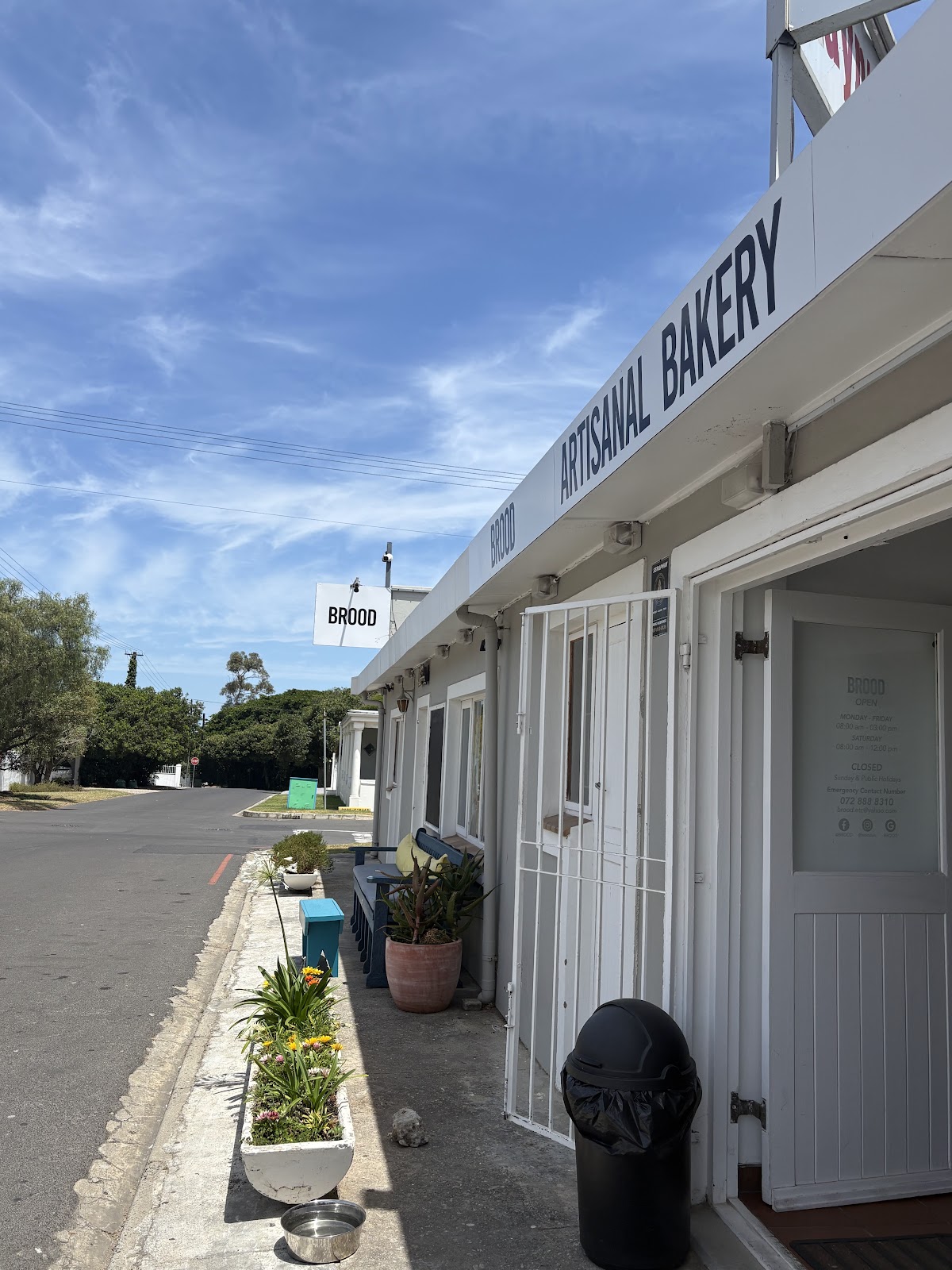 BROOD bakery street entrance with signage